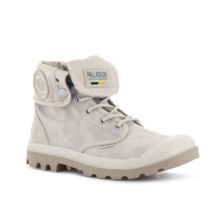 Bottes Palladium Pampa Baggy WAX Femme Grise Clair | FR RXA870Y